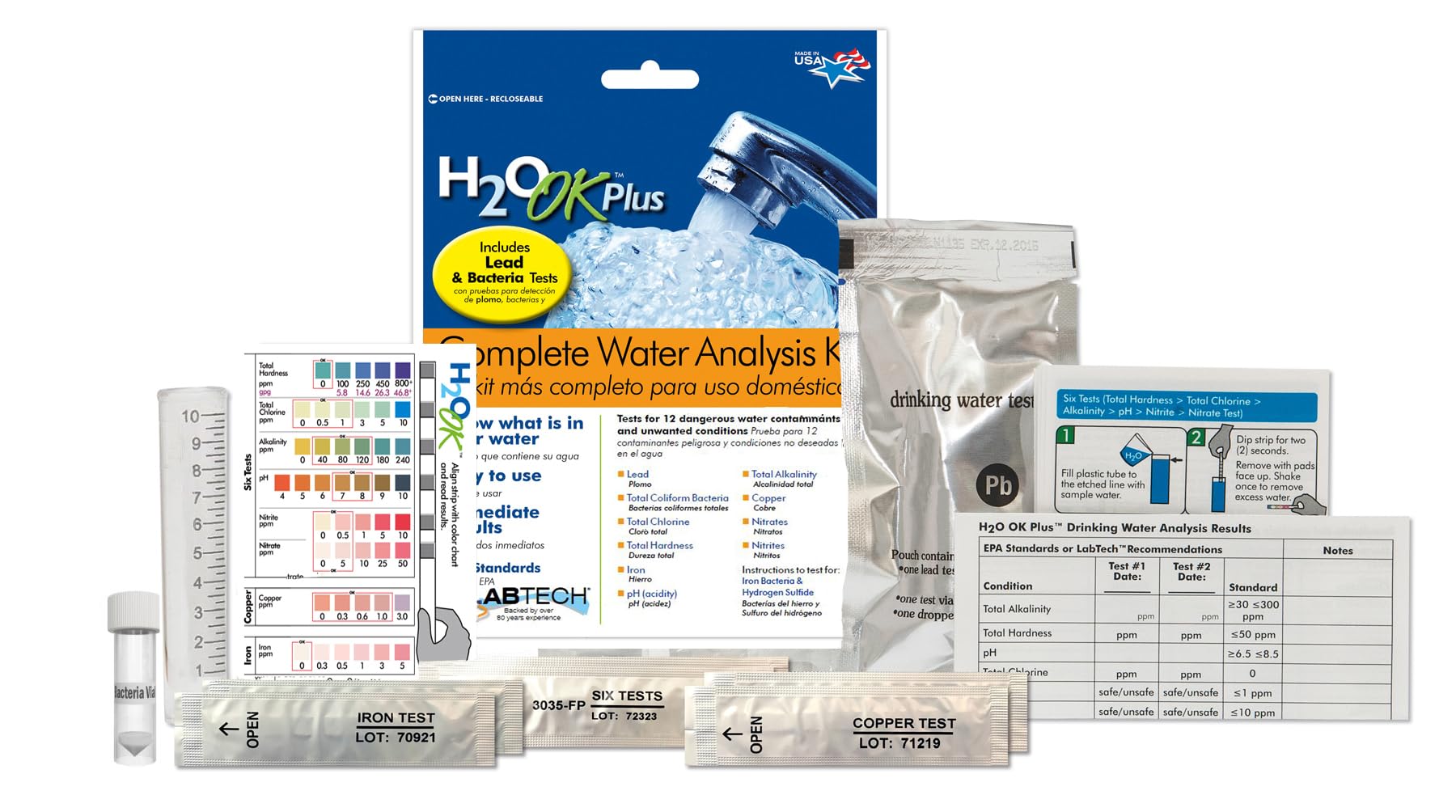 Mosser Lee LT5015-6 H2O Plus Kit completo de análisis de agua