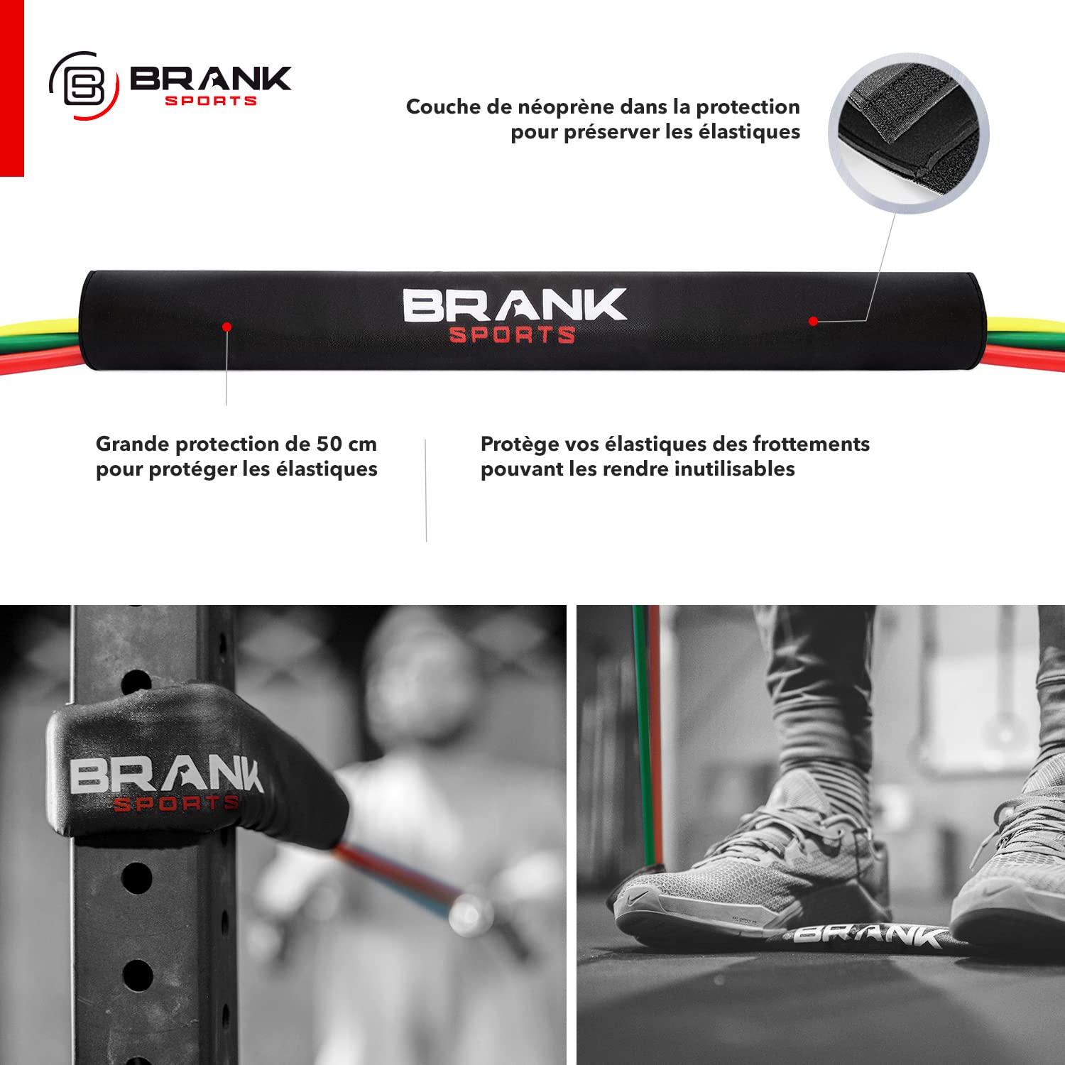 Kit Complet d'élastiques Musculation avec poignées | Résistance Ajustable équivalent Poids de 5 à 68kg | Pack Bandes Elastiques Musculation de 13 Accessoires | Marque française