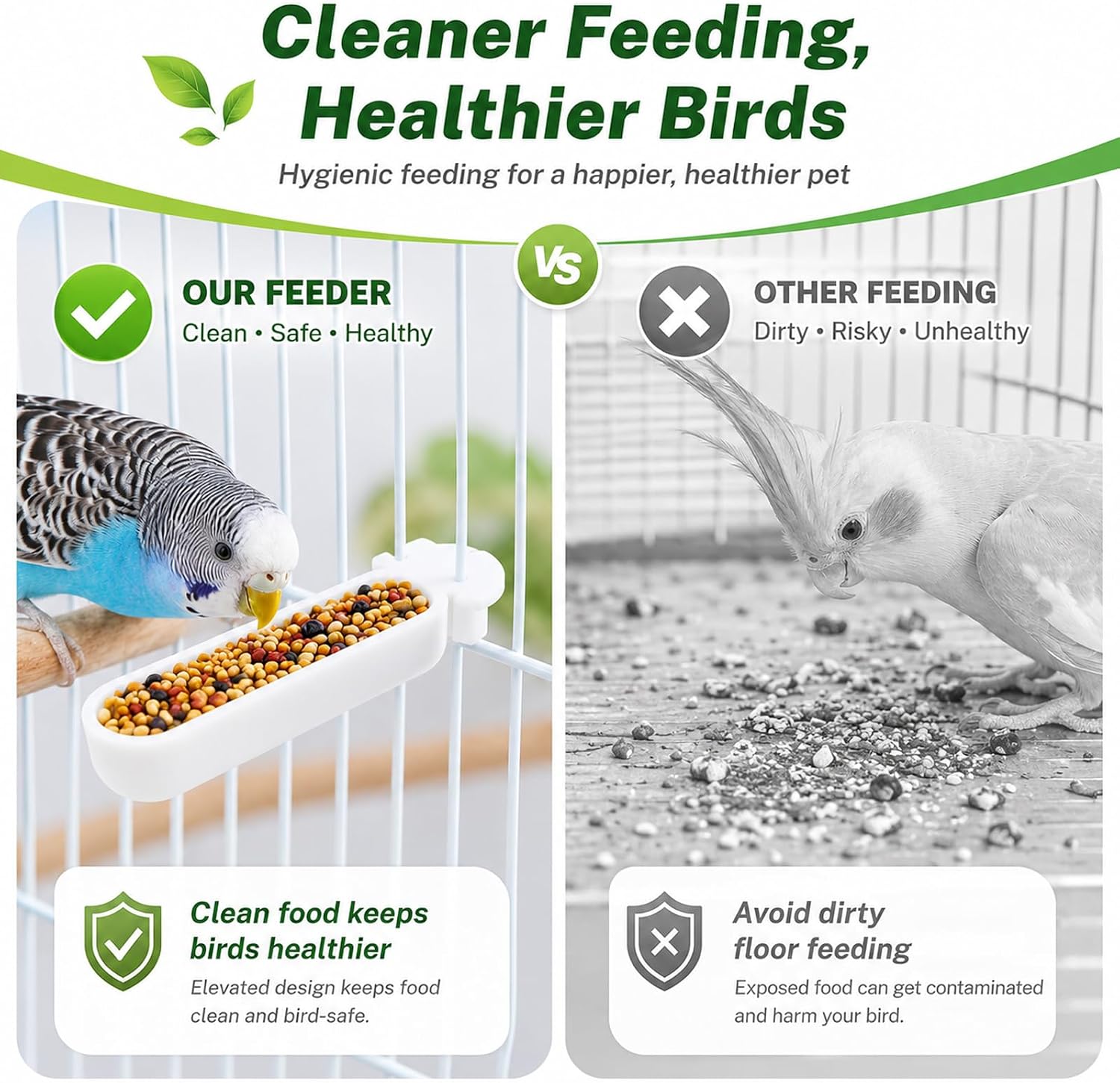 9 Pack Bird Plastic Food Cup, Small Bird Feeder, Convenient Hanging Food Feeder Box, Birds Water Cage Accessories for Parrots Pigeons Parakeet Small Size Birds image 4