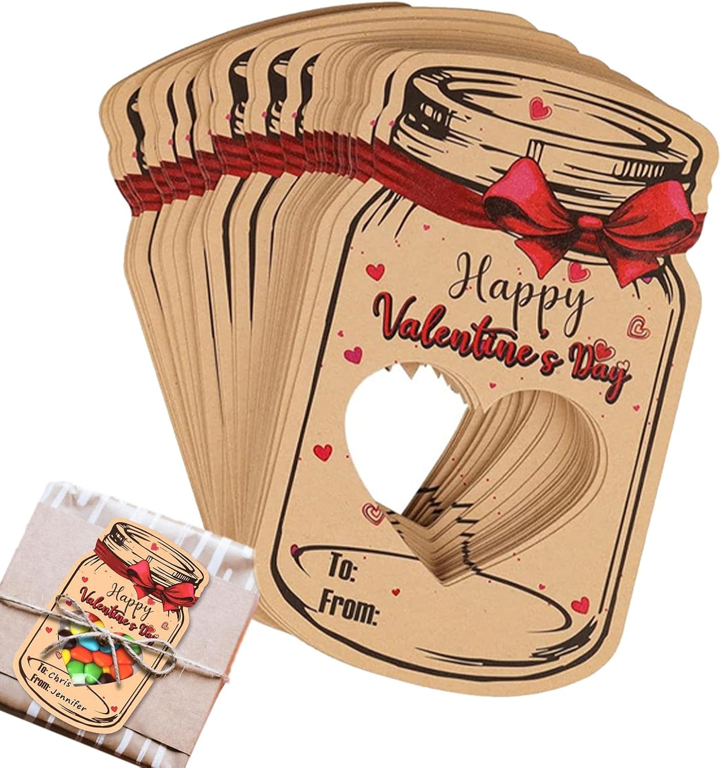 Valentines Day Cards for Kids Classroom - Drift Bottle Shape Happy ...