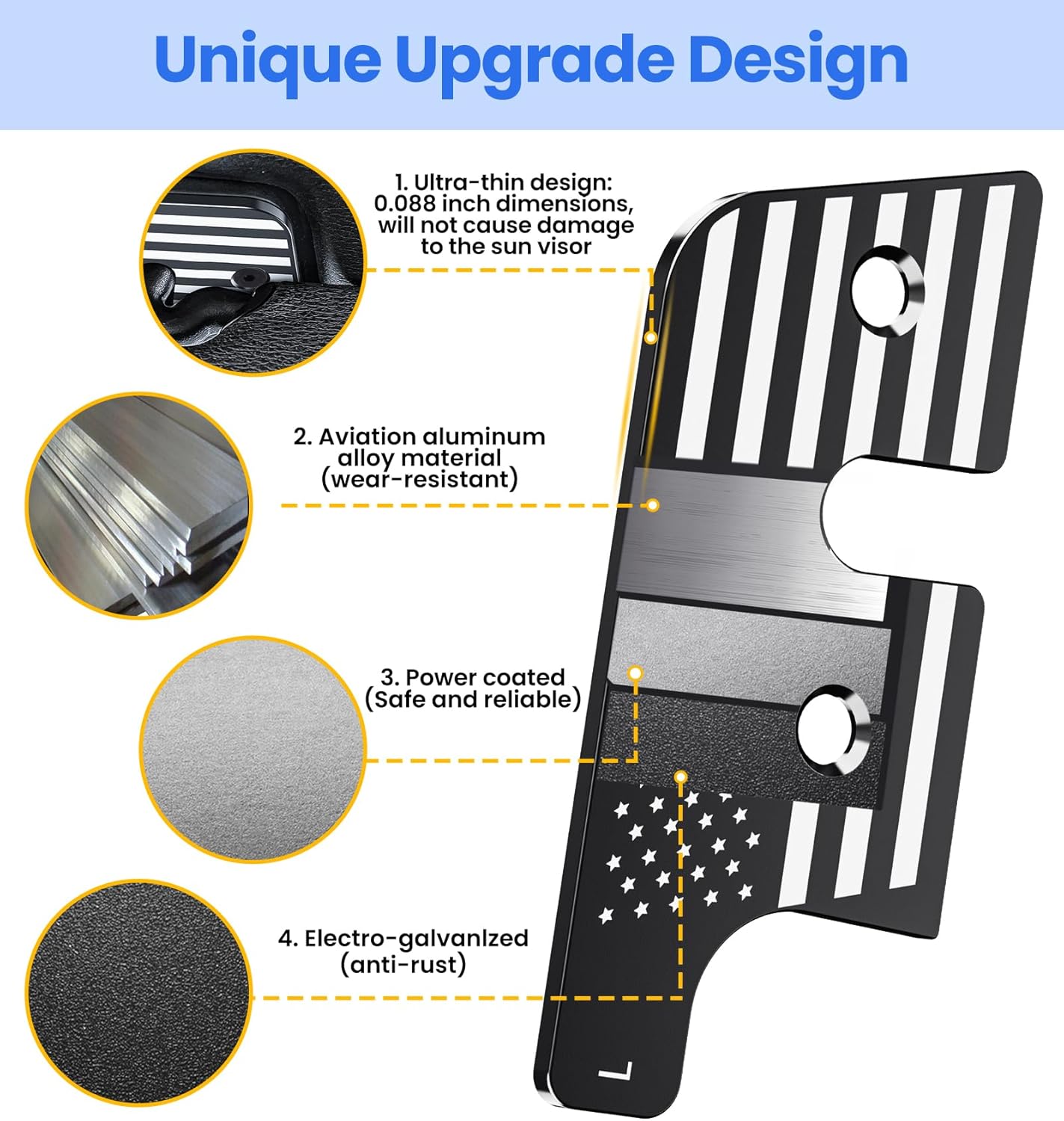 Window Switch Button Cover Matte Metallic Red Bundle with Sun Visor Repair Kit Fitment for 2018-2022 2023 Jeep Wrangler JL JLU and Gladiator JT Accessories