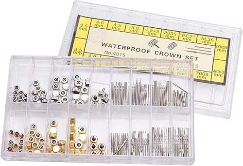 Miniatura 8 de Kit de reparación de relojes, corona de reloj, corona de reloj de acero inoxidable, conjunto de resorte de corona de reloj, herramienta de