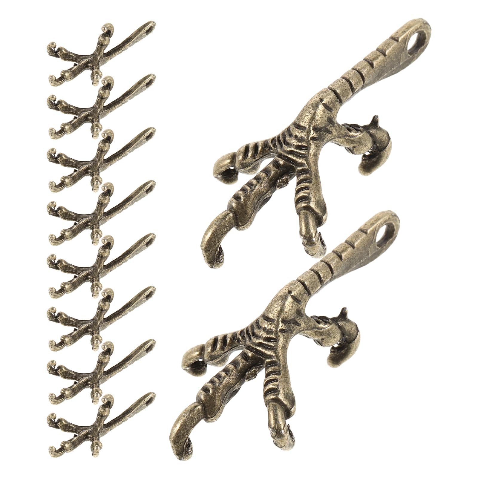 Garras de pájaro para manualidades y pulseras retro, dijes de aleación de zinc, 50 unidades