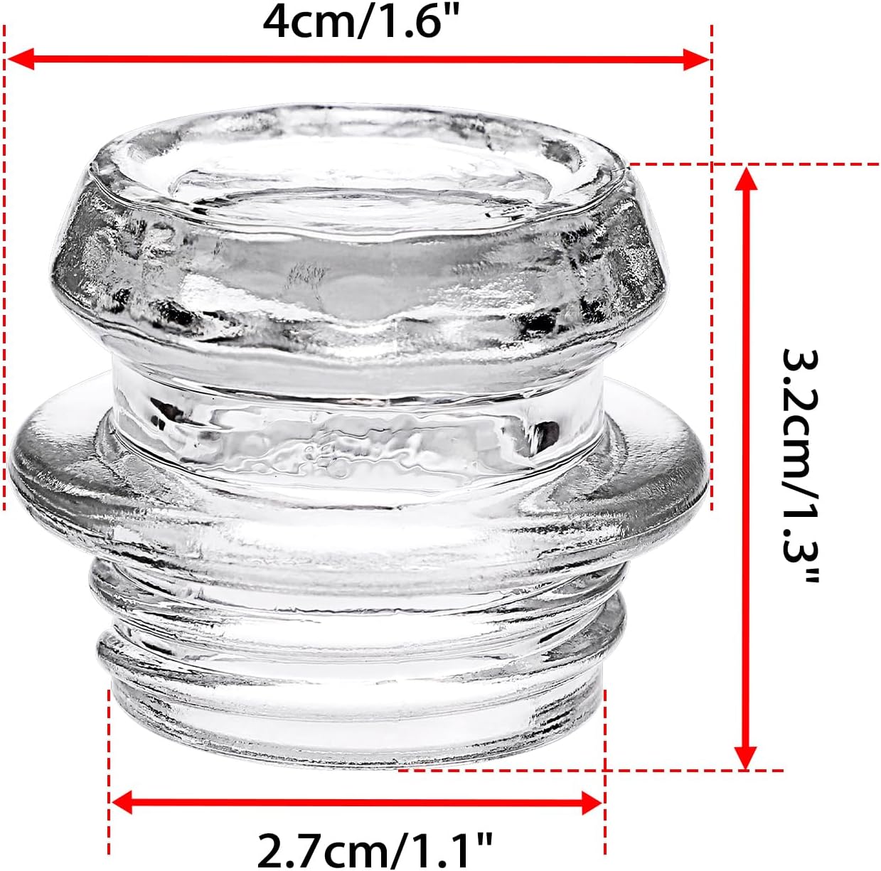 JUXYES 4 Pack Coffee Percolator Glass Top Replacement Part - Fits 2.7-3cm Opening, Clear Replacement Glass Knob for Coffee Pot, Transparent Topper for Filter Percolator