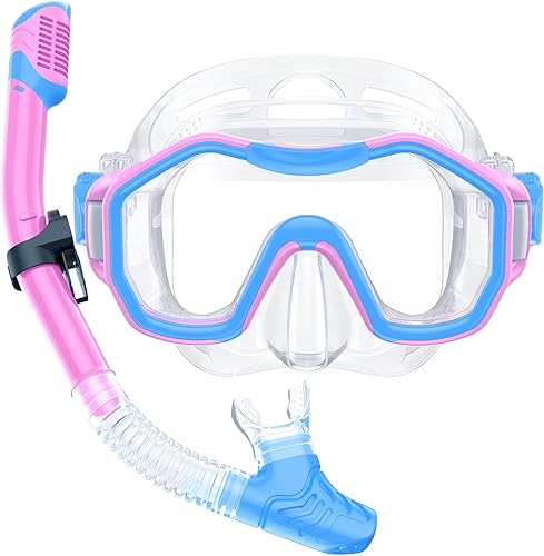 Miniatura 25 de Snorkeling Gear for Adults Kids, Dry-Top Snorkel Set, 180°Panoramic Wide View Diving Mask Breathing Freely Snorkel Mask for Snorkeling Scuba Diving