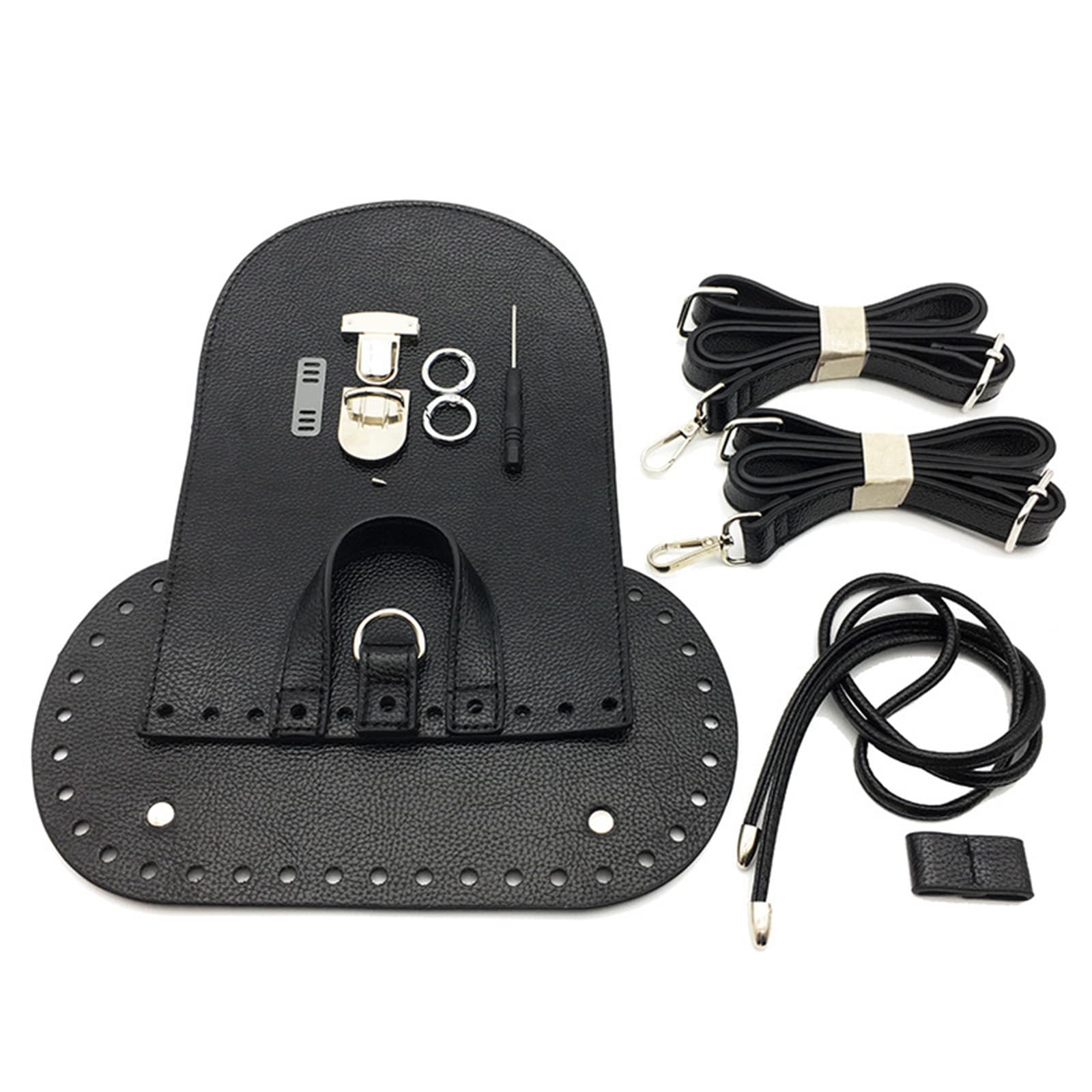 Handgefertigtes Häkeltaschen-Zubehör-Set mit verstellbarem Riemen, PU-Lederboden und Boden zum Basteln von Rucksäcken, Geldbörsen, Rucksäcken, Reparaturzubehör