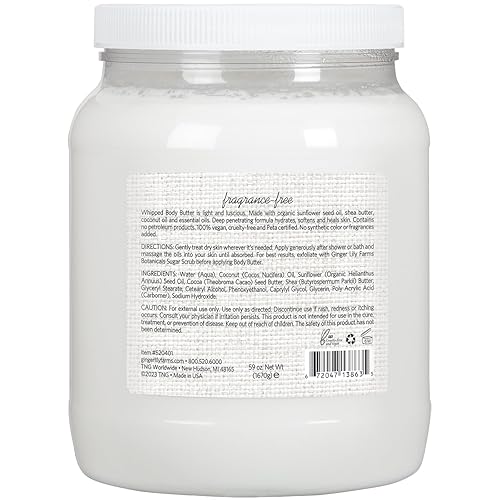 Miniatura 2 de Ginger Lily Farms Botanicals - Mantequilla corporal batida para piel seca ultrahidratante 100 vegana y libre de crueldad sin fragancia 59 onzas