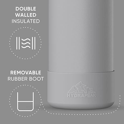 Miniatura 3 de Hydrapeak Botella de Agua Deportiva Aislada de 32 onzas con tapa con popote, a prueba de fugas y derrames, mantiene las bebidas frías durante 24