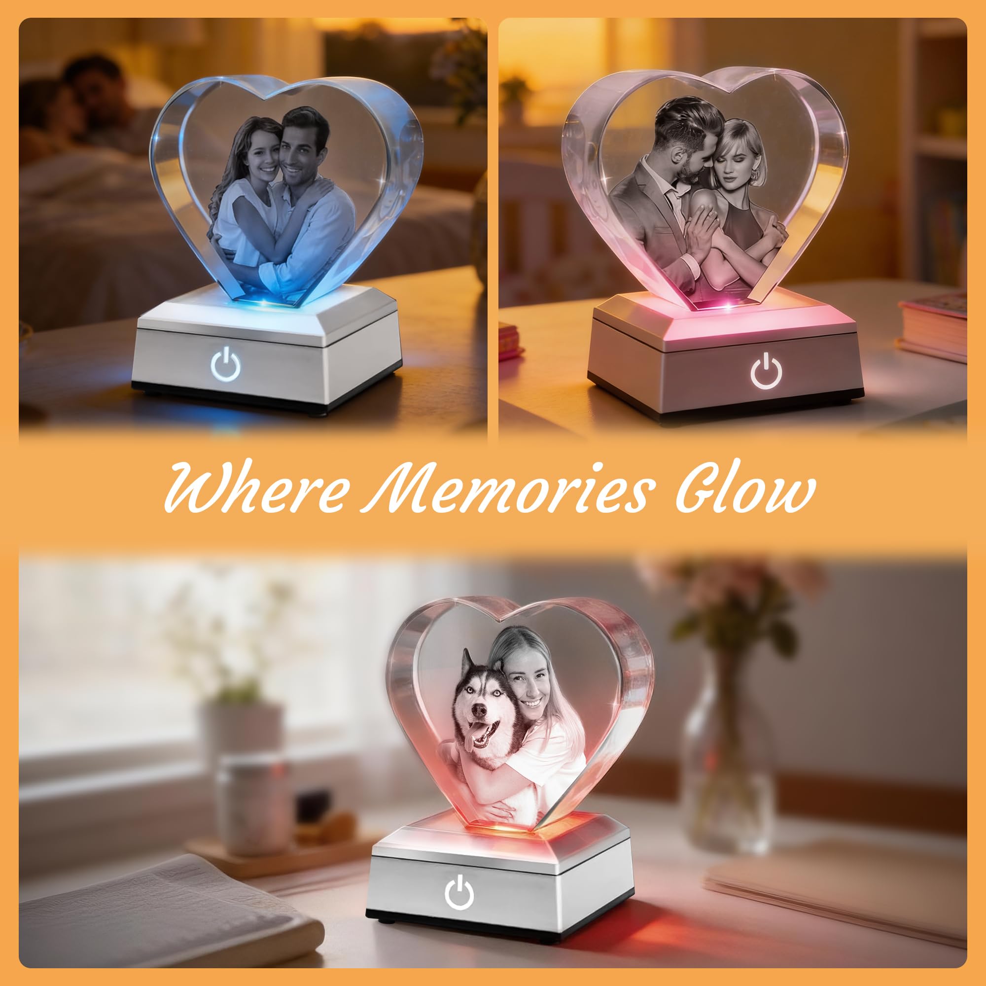 Foto di cristallo 3D, regalo personalizzato per la festa della