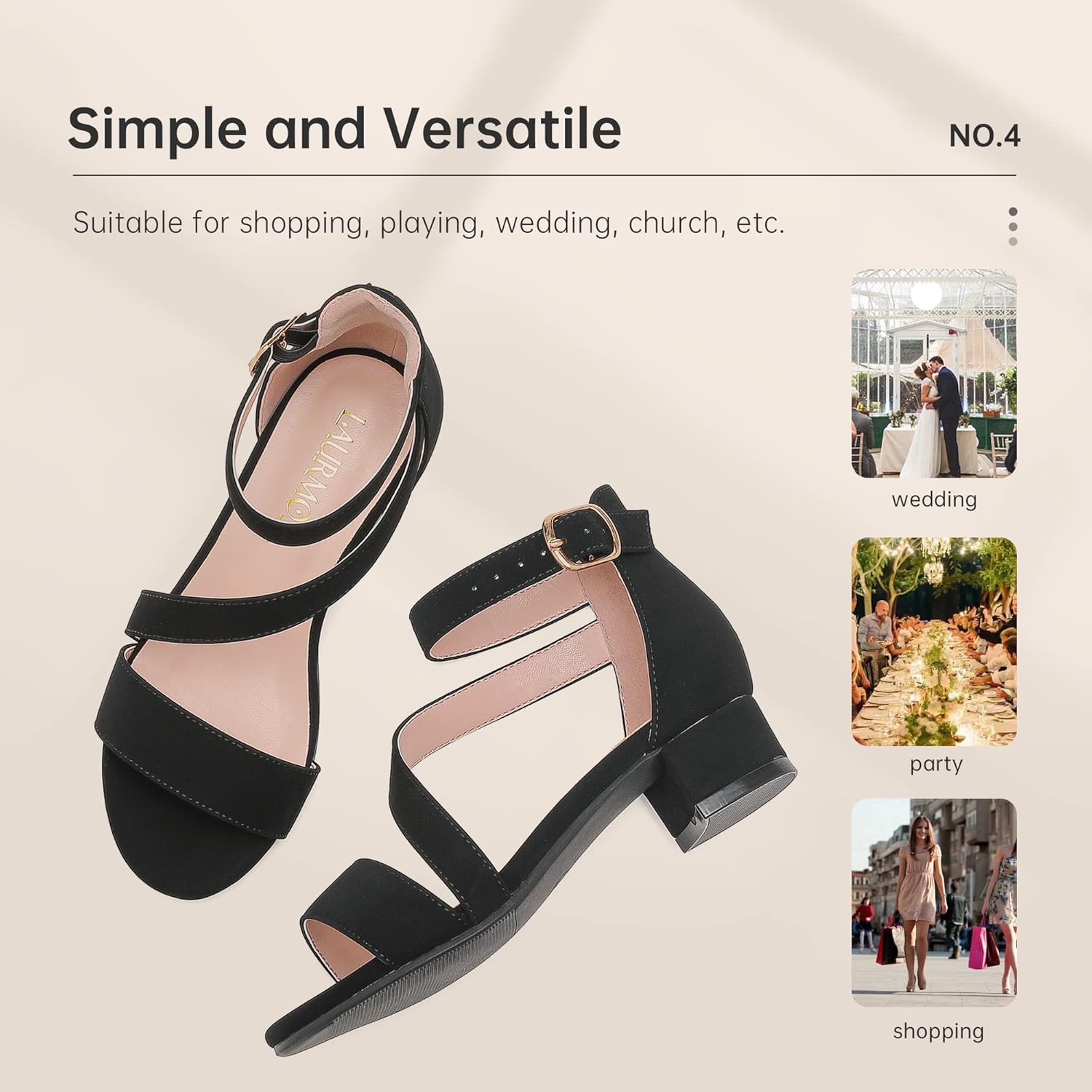 Girls Sandals Kids Heels Open Toe Ankle Strap Dress Shoes Flower Wedding Party for Toddler Little Big Kid - Image 8