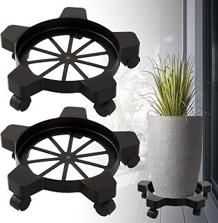 Jollebone Upgraded 2Pcs 5 Gallon Bucket Dolly with 5 Smooth-Rolling Swivel Casters, NO Spill or TIP, 75 lbs for 5 Gallon Bucket and Flowerpot Detailing, 11inch Inside Diameter(Black)