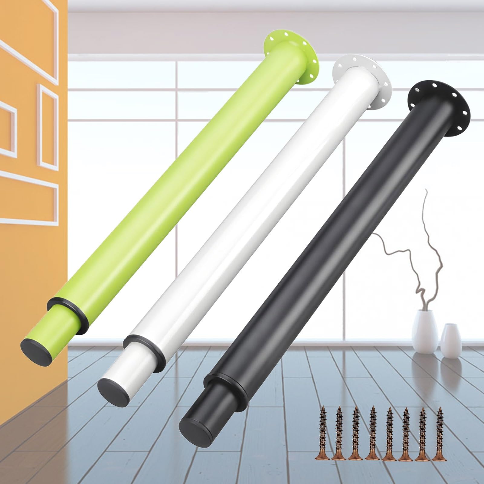 Metalowe nogi meblowe o regulowanej wysokości – wytrzymałe, 16,54/22/25,6 cala, do biurek i stołów, 2 szt.(Green,42cm/16.54inch)
