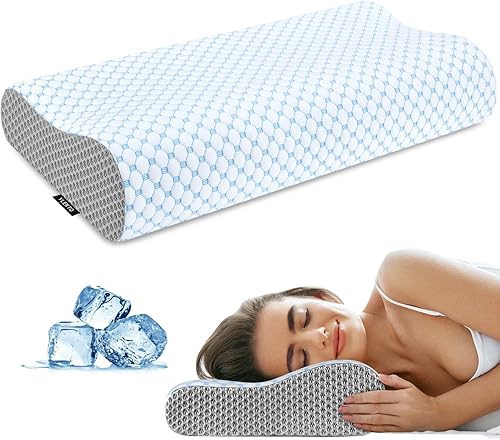 Miniatura 8 de Almohada cervical para aliviar el dolor de cuello, almohadas de espuma viscoelástica de contorno para dormir, almohada ergonómica sin olor, almohada