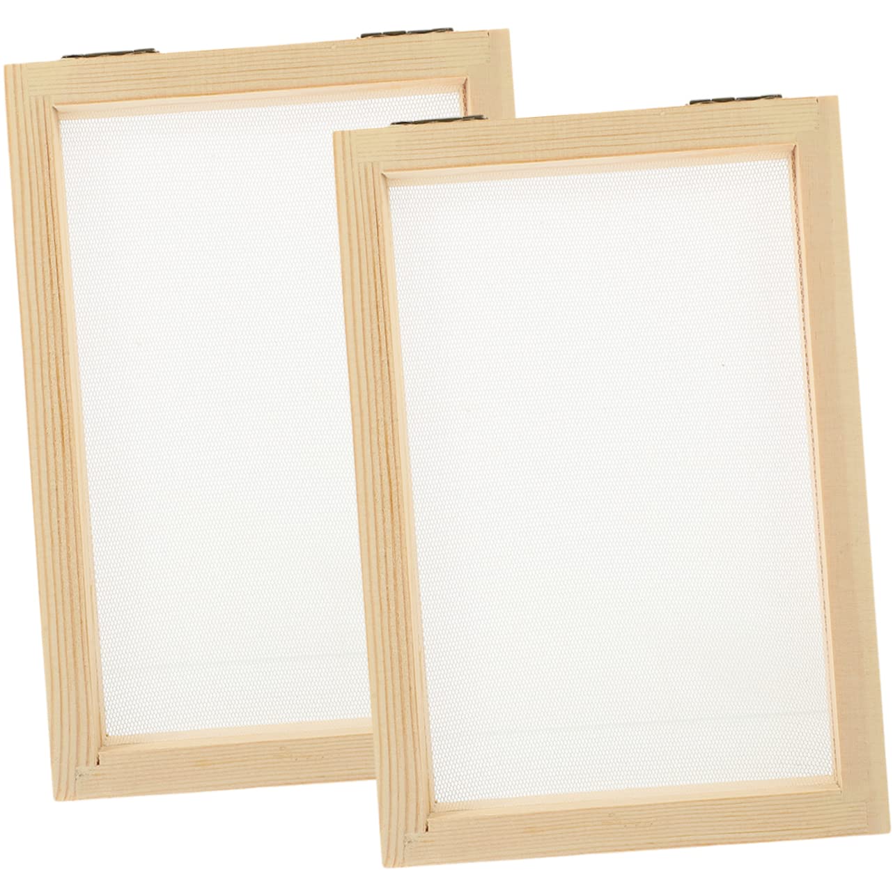 LALAFINA DIY Paper Craft Tools 2pcs Wooden Frame Screen Papermaking Screen Handicraft Frame