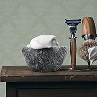 Vista 6 de MDLUU Cuenco de jabón de afeitar de mármol, cuenco de jabón de afeitar y crema de 4.7 pulgadas, cuenco de piedra de mármol natural, mantiene