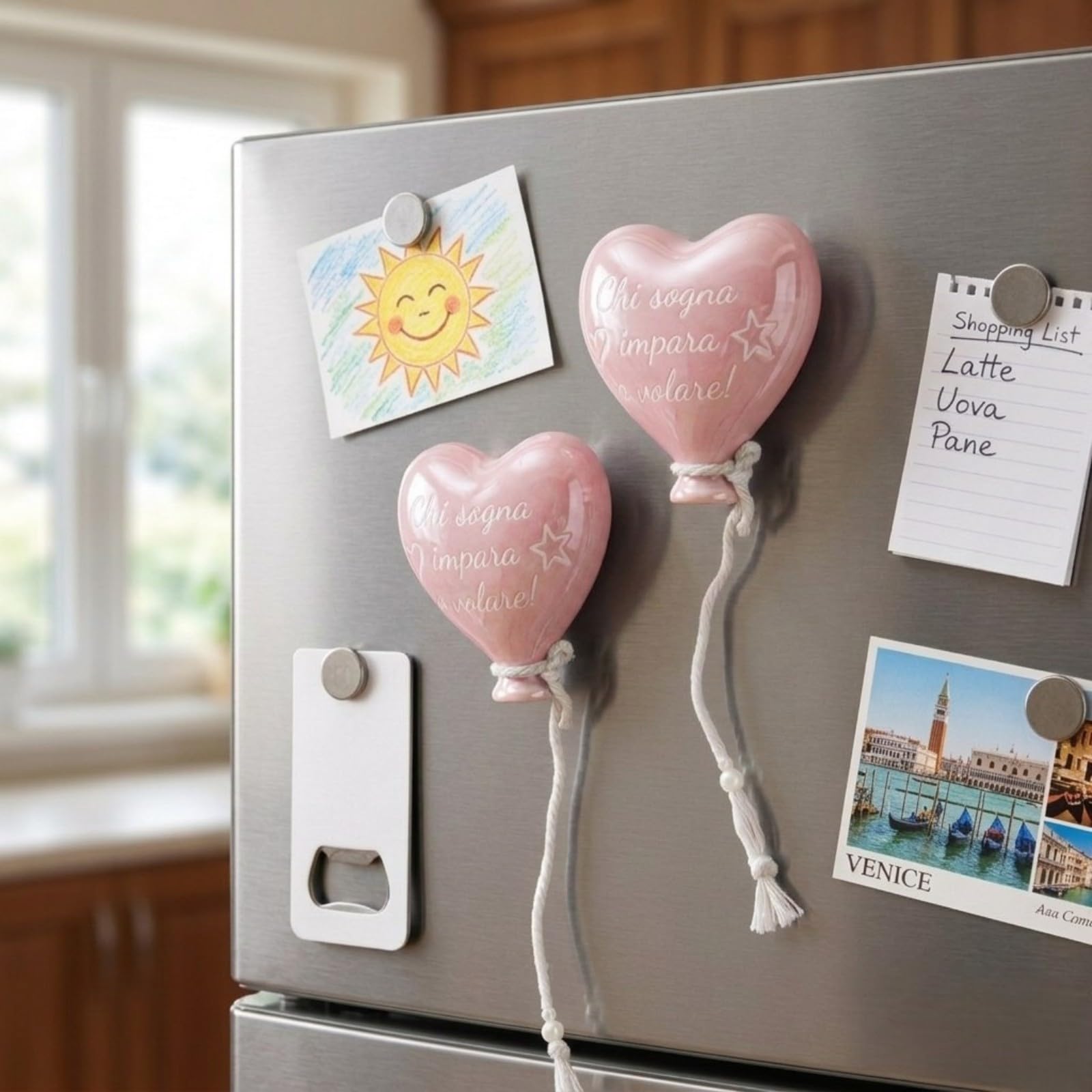 Doni Bomboniere Geburt 12 Stück Magnet in Ballonform Original Herzen Tischkarten Mitbringsel Taufe Erster Geburtstag Erstkommunion Wer Träumt Lernen Fliegen Komplette Geschenkideen