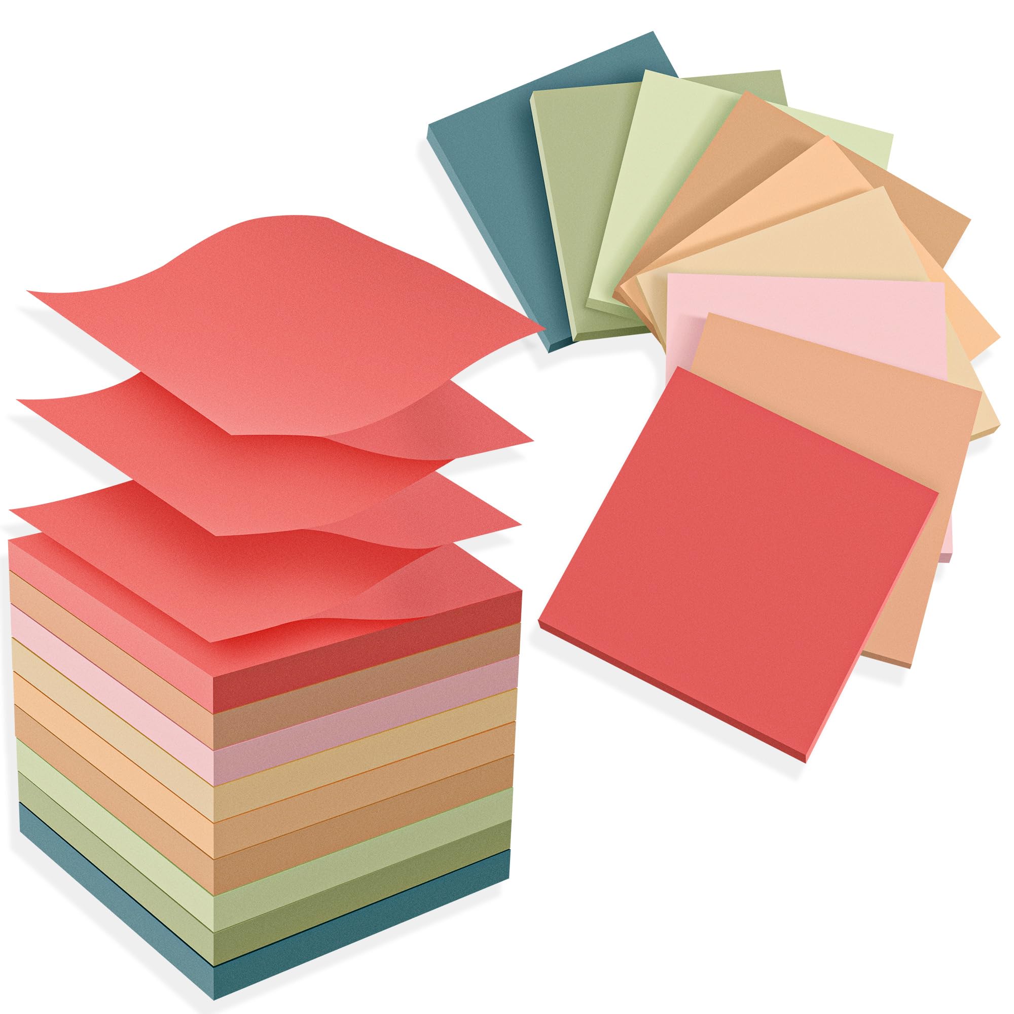 Photo 1 of (18 Pads) Pop Up Sticky Notes 3x3 Refills, Vintage Color, Strong Adhesive Memo Pad Bulk, Suitable for Home, Office, School, Clean Removal