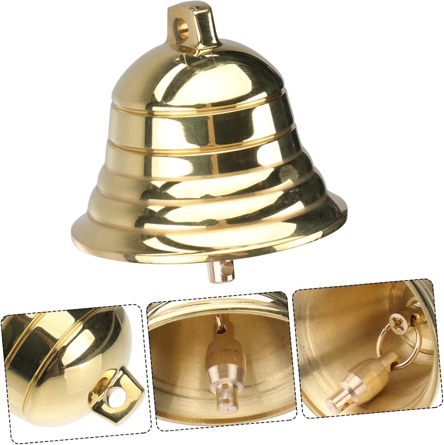 MAGICLULU 5pcs Golden Brass Bell Wind Chimes Pendant Decorative DIY Bell Accessory for Christmas Crafting Lightweight for Holiday Decorations