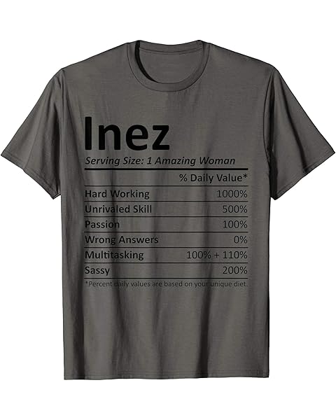 INEZ Nutrition Personalized Name Funny Christmas Gift Idea T-Shirt
