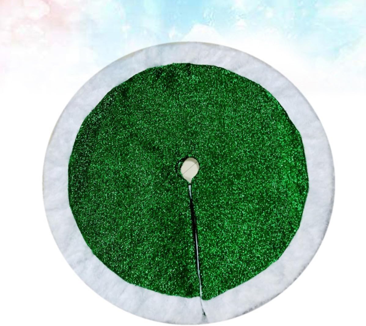 Christmas Tree Skirt Mat for Home Party Green White