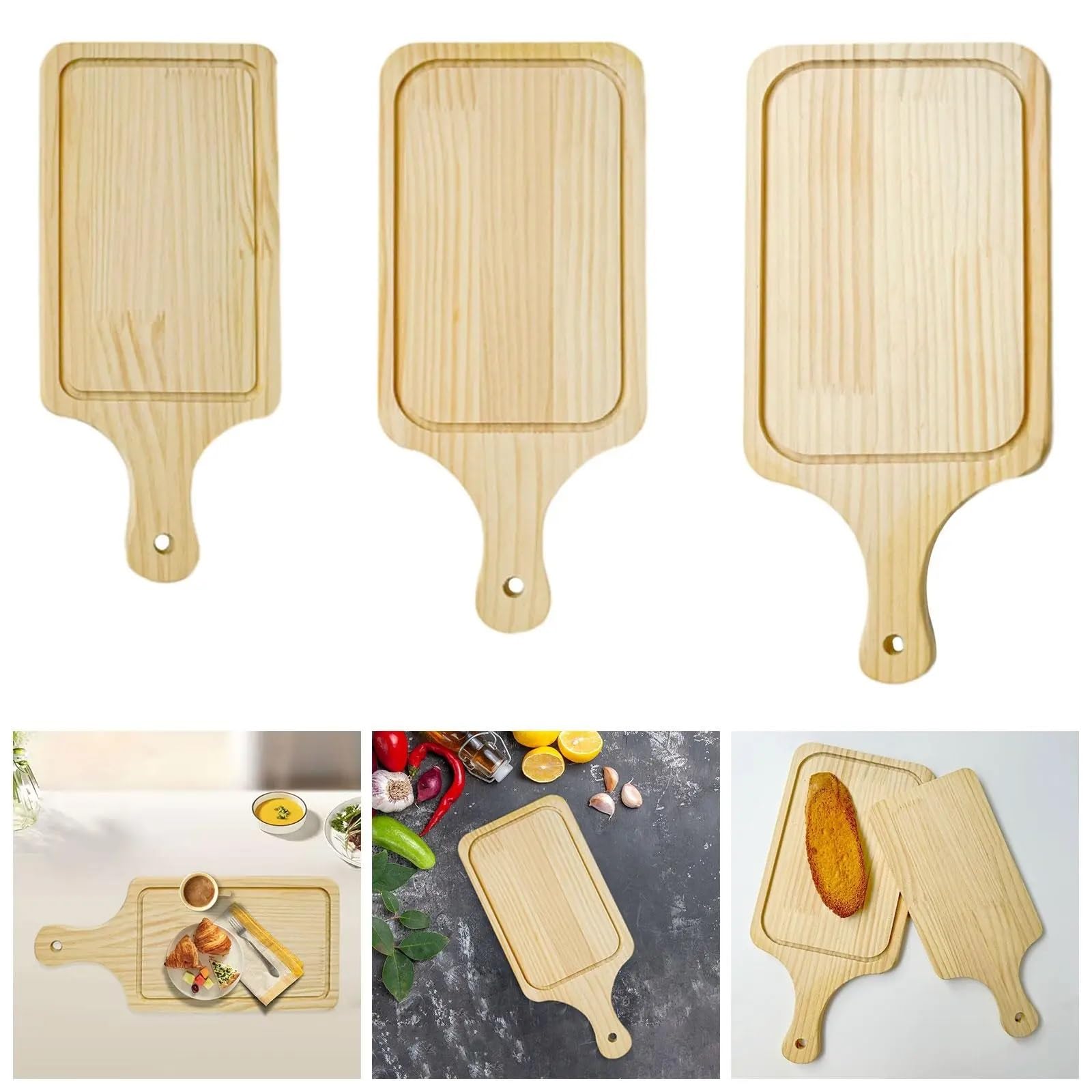 Plateau De Fromage Planche à Fromage Planche à découper en Bois Plateau de Service Portable Gadgets utiles Planche à Viande pour Les Aliments Cuits(S)