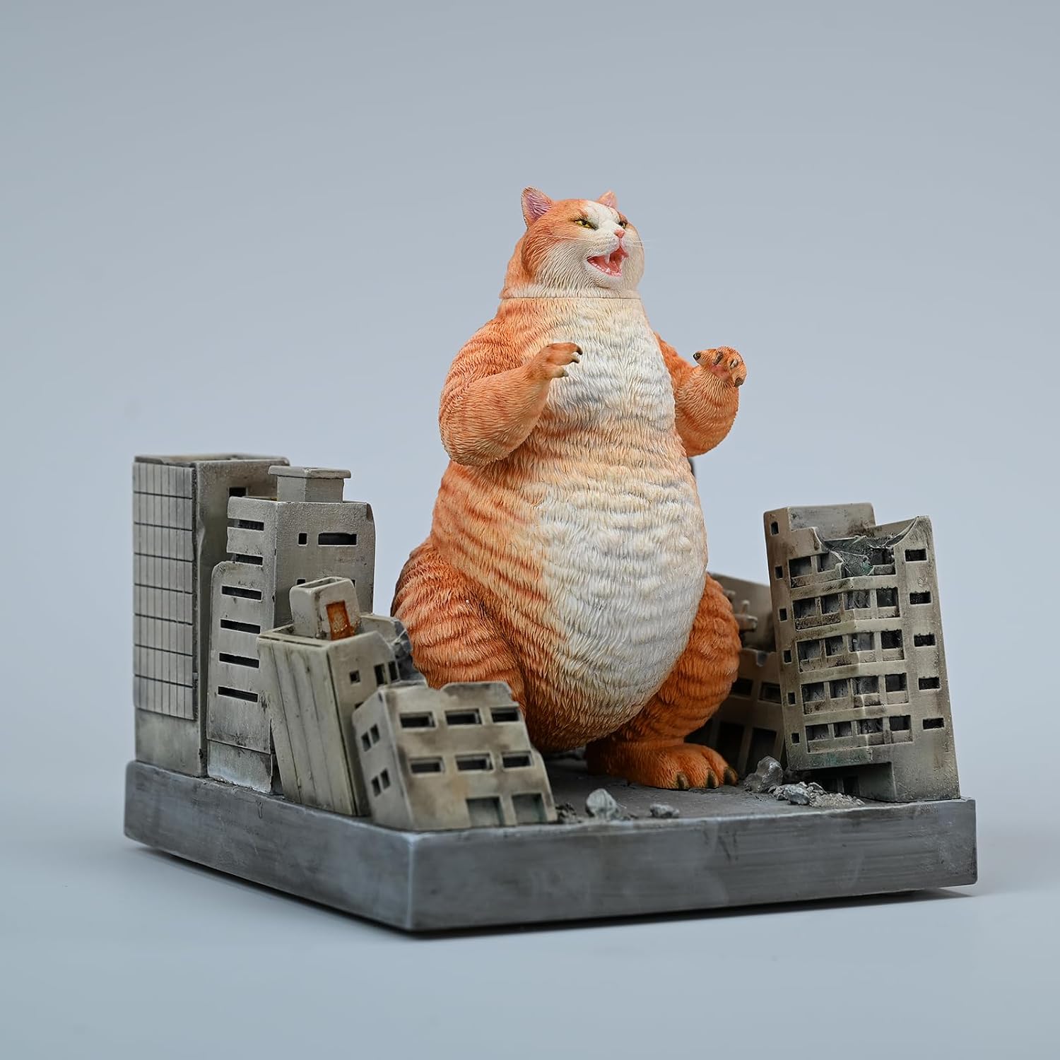 MMOS X JXK Catzilla Statue for Home Decor, Meowzilla Statue Durable Polyresin