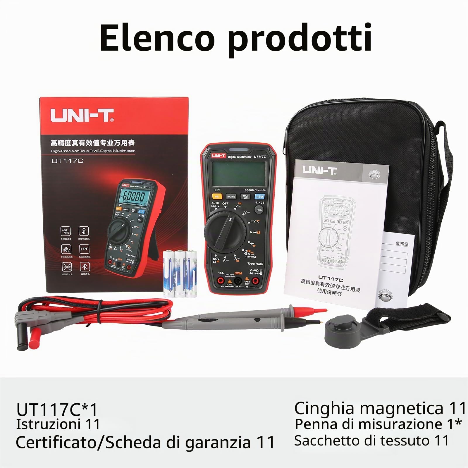 UNI-T UT117C 60000 Conta Professionale Alta Precisione Vero RMS Bluetooth Multimetro Digitale Intelligente Elettricista Metro