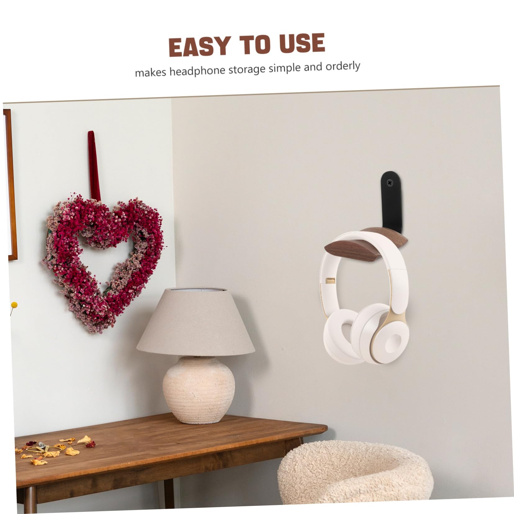 DOITOOL Estante para auriculares montados en la pared gancho para auriculares gancho de colgilla de pared aleación de aluminio Marrón claro