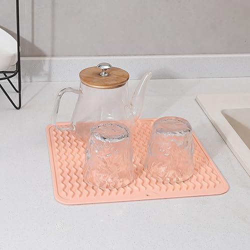 Miniatura 526 de Tapete de silicona para secado de platos para múltiples usos, fácil de limpiar, ecológico, resistente al calor, tapete de silicona para encimera