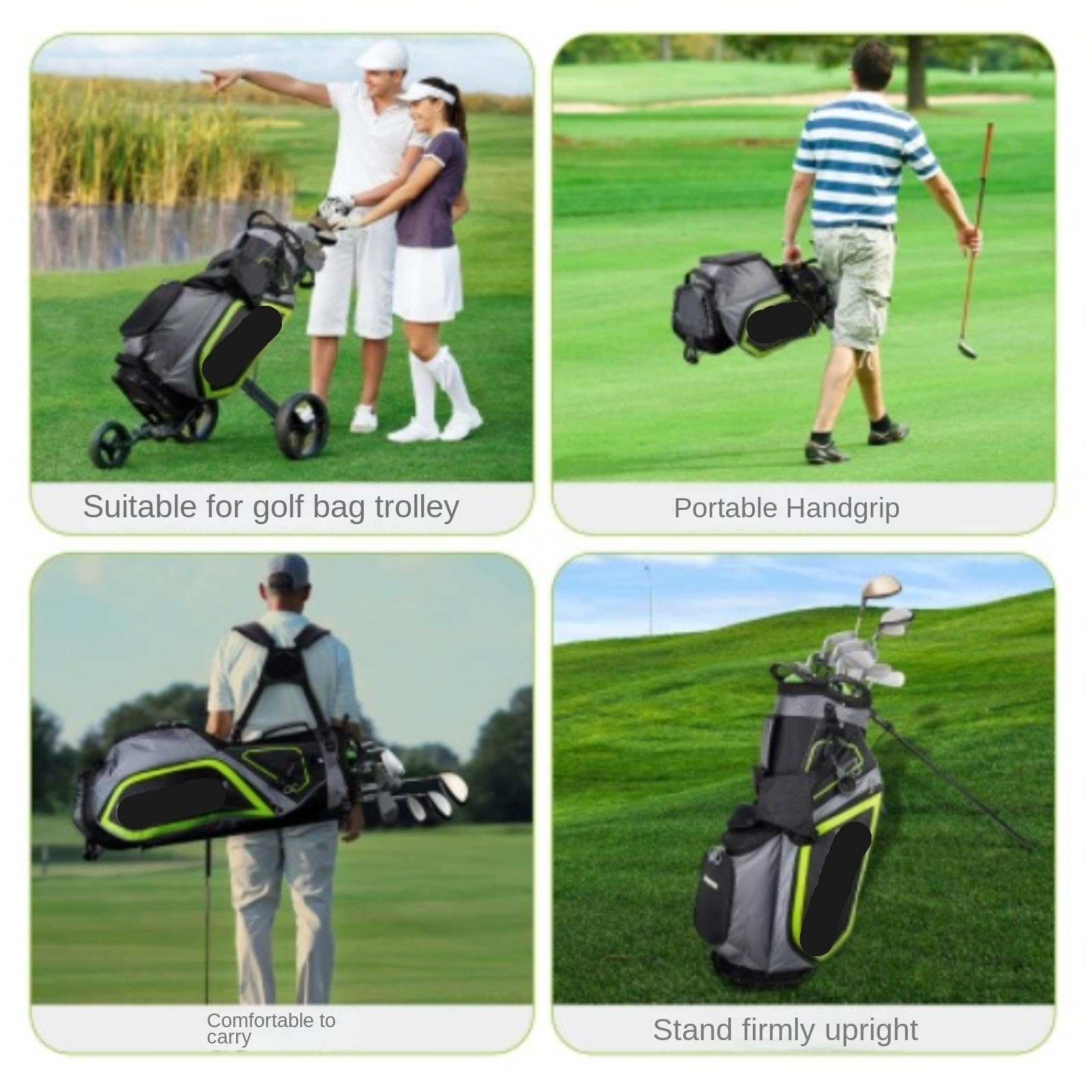 Supporto per Mazze da Golf per Garage Sacca da Golf con Divisori Superiori A 14 Vie, Ergonomica, Leggera, con Tracolla Organizer per Mazza da Golf