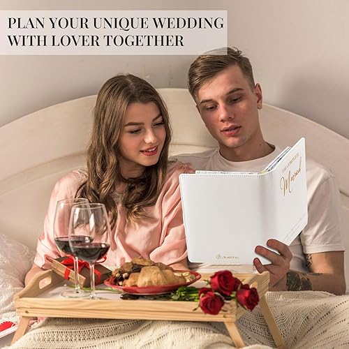 Miniatura 6 de JUBTIC Agenda de boda y organizador para la novia, regalo de compromiso para parejas recién comprometidas, cuaderno de planificación de bodas con 5