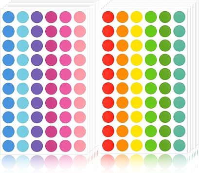Koogel 3360PCS Colored Dot Stickers Round Coding Labels, 12 Color Polka Circle Label Stickers for Classroom, Garage Sales, Papers Office Student Etc, 3/4 inches