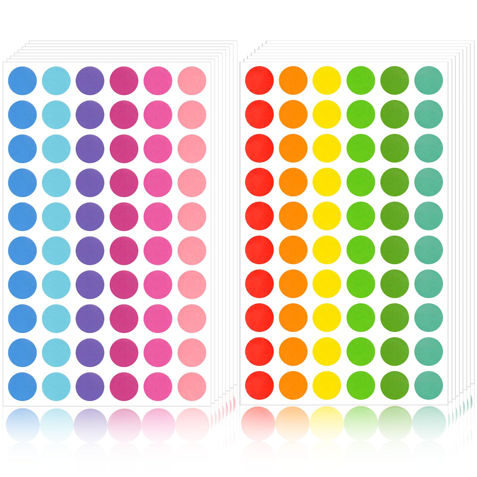 Koogel 3360PCS Colored Dot Stickers Round Coding Labels, 12 Color Polka Circle Label Stickers for Classroom, Garage Sales, Papers Office Student Etc,