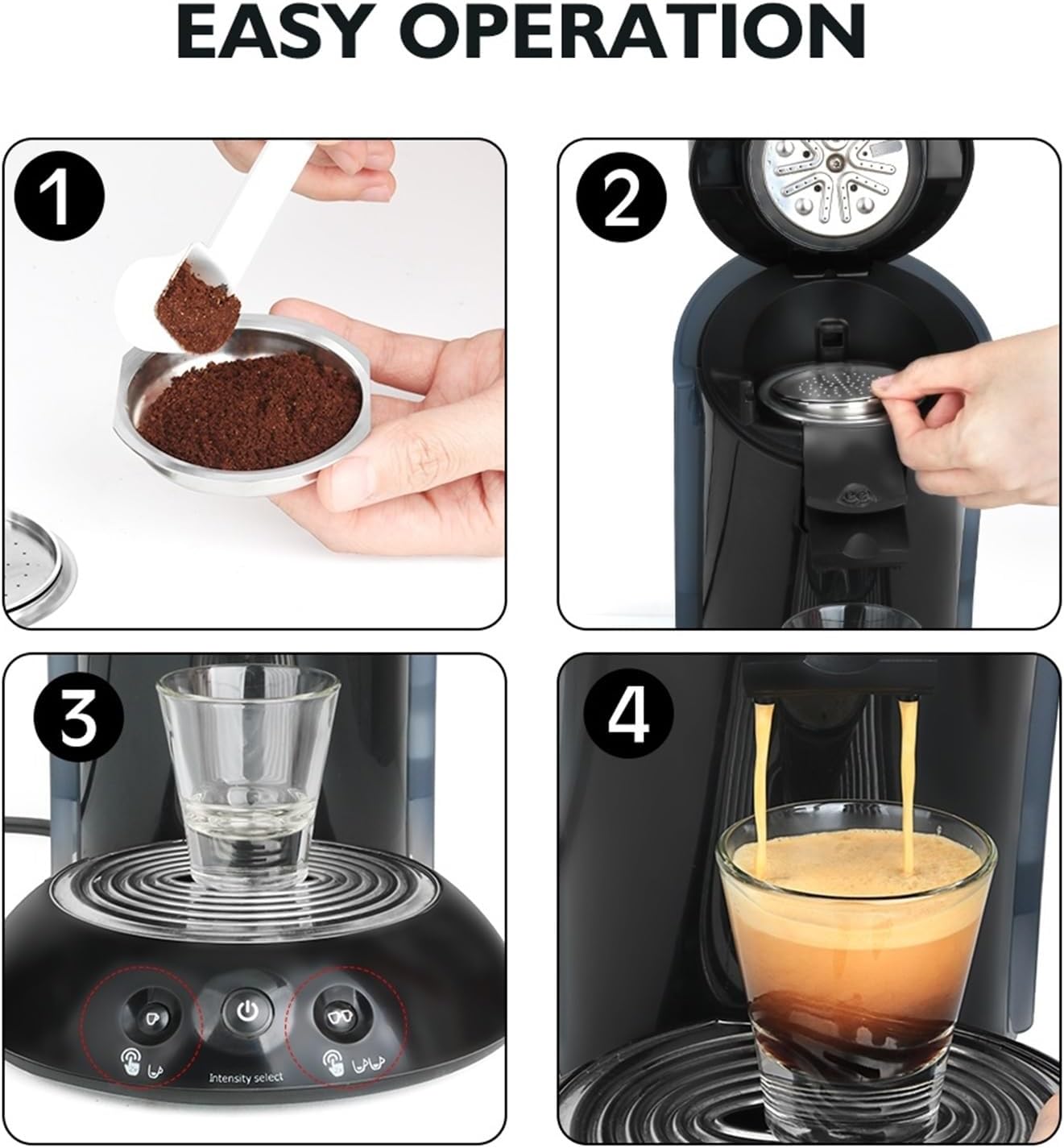 Refillable Coffee Capsule，Compatible For Philips，Senseo System Coffee Machine Reusable Pods Espresso Crema Maker(1pcs Capsule)