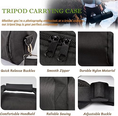 Miniatura 4 de BLIRITEL Funda de transporte para trípode de 31.5 pulgadas, bolsa de trípode acolchada resistente con correa para el hombro para soporte ligero,