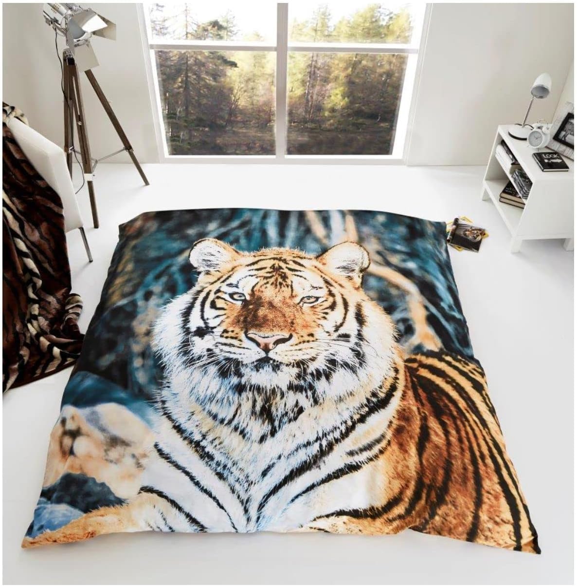 DARWEN STAR- Luxury Faux Fur Throw, Mink fleece throw Blanket/Sofa Throw/Bed Throw, Soft & Warm Blanket- Double &King (King(200 x 240cm), Tiger)