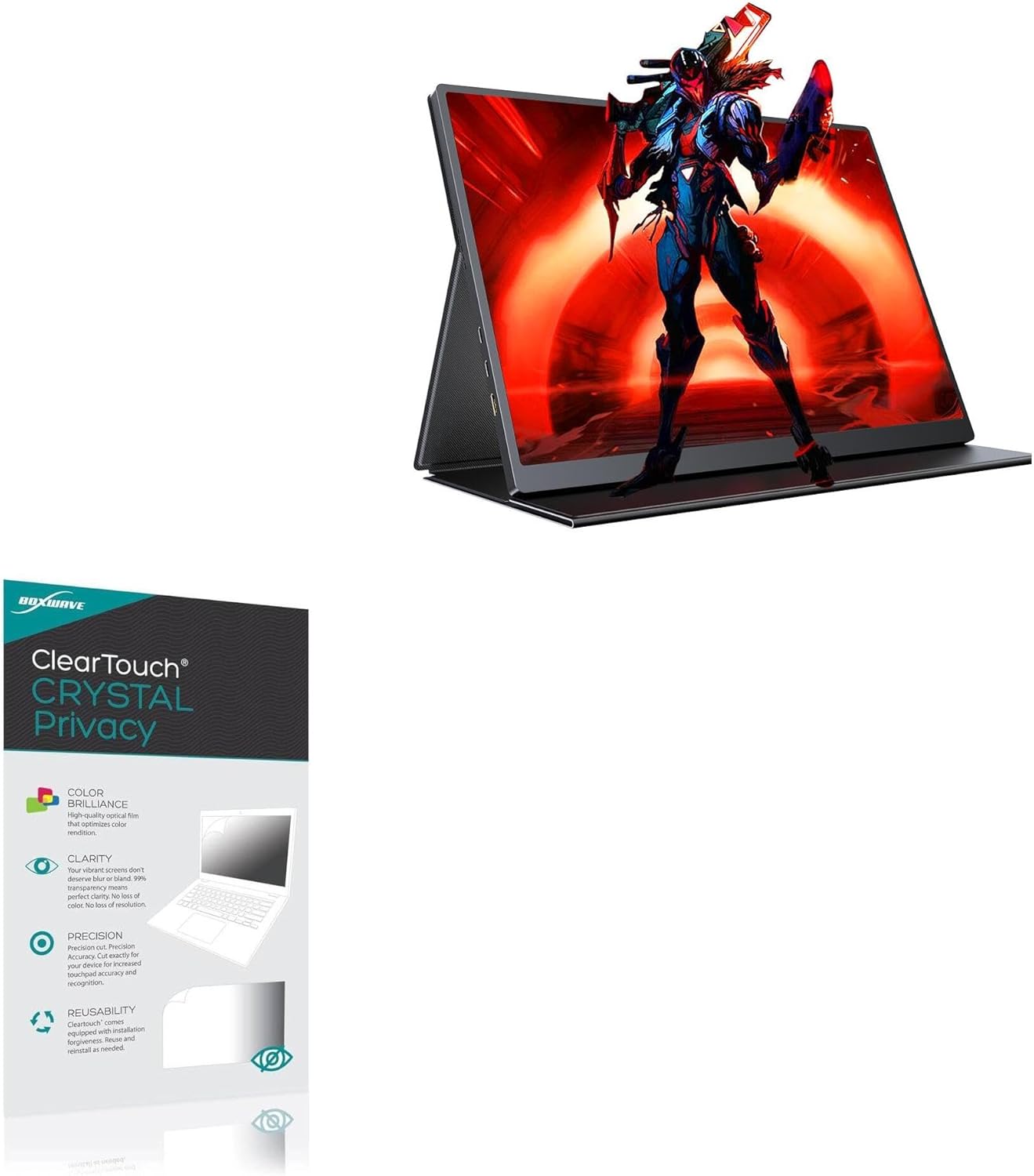 BoxWave Screen Protector Compatible with UPERFECT UPlays C2 (16 in) - ClearTouch Crystal Privacy (2-Pack), Privacy Screen Protector Flexible Film Clear