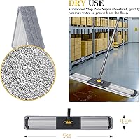 Vista 5 de Masthome 36" Commercial Mop, Heavy Duty Industrial Floor Mop with 3 Microfiber Pads, 60" Adjustable Large Dust Mop,Wet Dry Flat Mops for Office