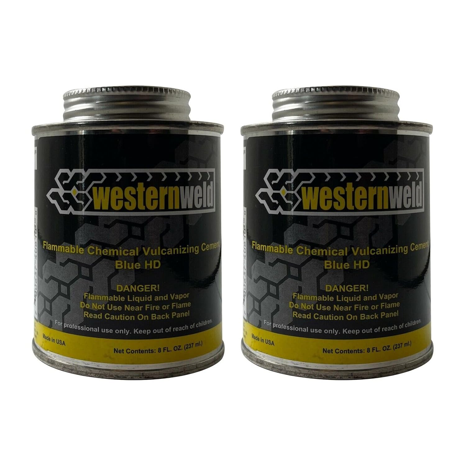 HD Blue All Purpose Tire Repair Vulcanizing Cement Can 8 oz - 2 Pack - Made in USA