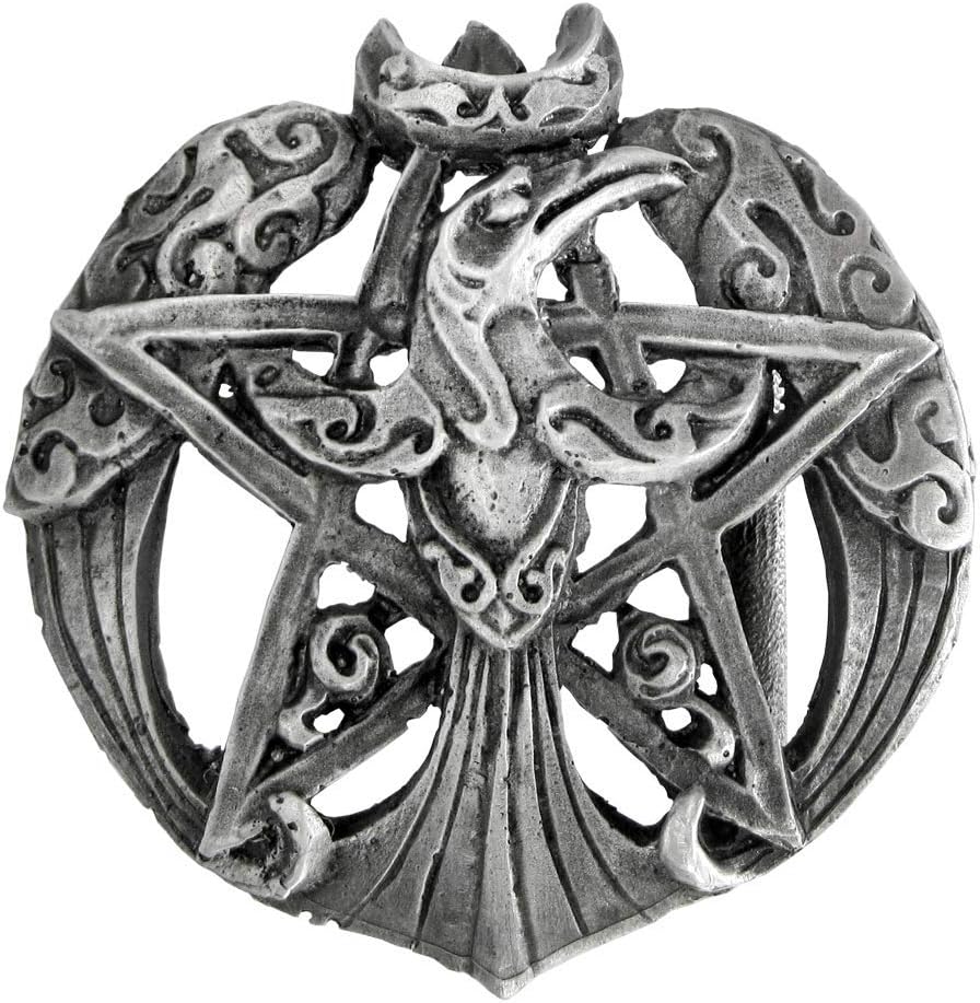 Dryad Design Pewter Crescent Raven Wiccan Pentacle Belt Buckle