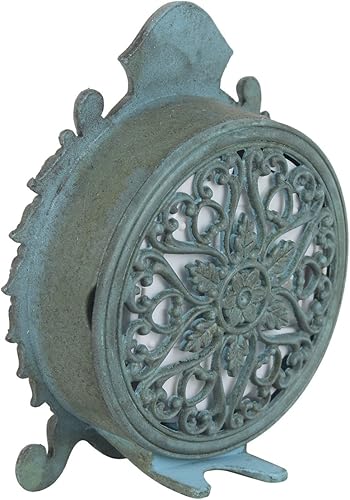 Miniatura 5 de NIKKY HOME - Reloj de mesa redondo de cuarzo peltre, estilo barroco, 3.12 pulgadaspor 1.35 pulgadas por 3.87 pulgadas.'