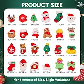 Makartt Christmas Decorations Gift Set: 48PCS 3D Nail Charms with Cartoon Santa, Elk, Tree, Bells for Women, Includes Art Tweezer, Acrylic Accessories for Nails Techs and DIY