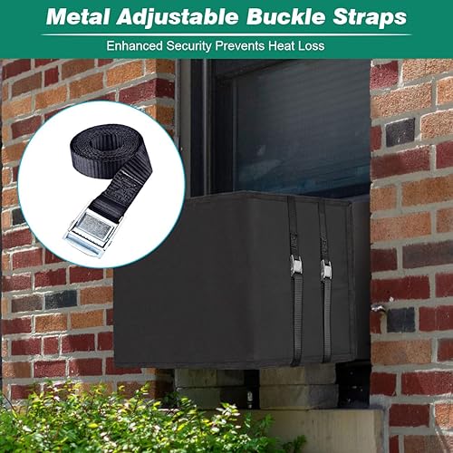 Miniatura 4 de Cubierta de unidad de aire acondicionado con aislamiento de ventana, impermeable, a prueba de polvo, para aire acondicionado (25.5 pulgadas de largo