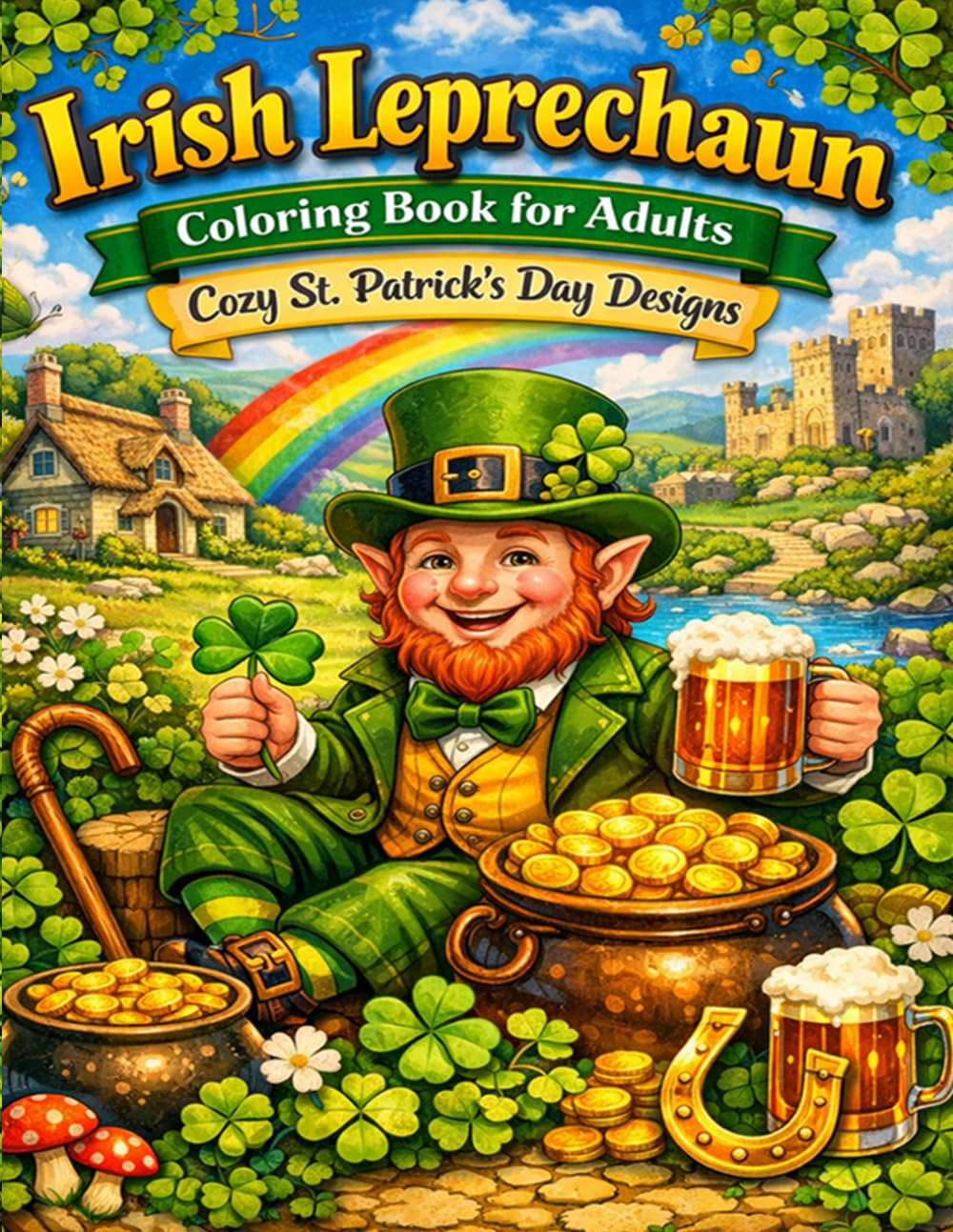 Irish Leprechaun Coloring Book for Adults: Cozy St. Patrick’s Day Designs