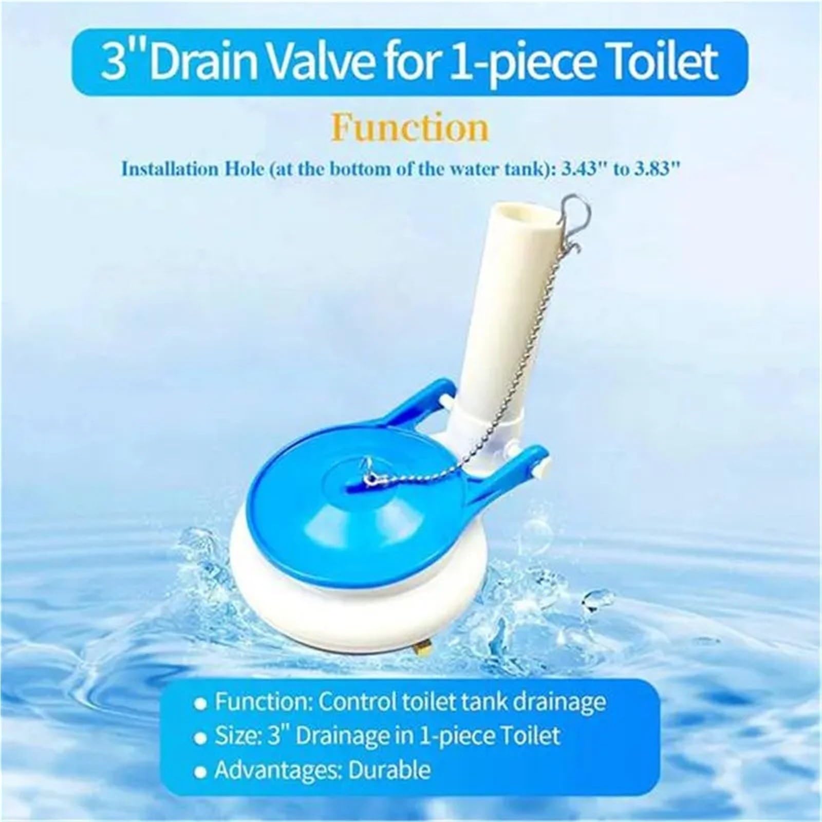 Cisterna Wc Universal Kit de reemplazo válvula descarga inodoro 3 pulgadas