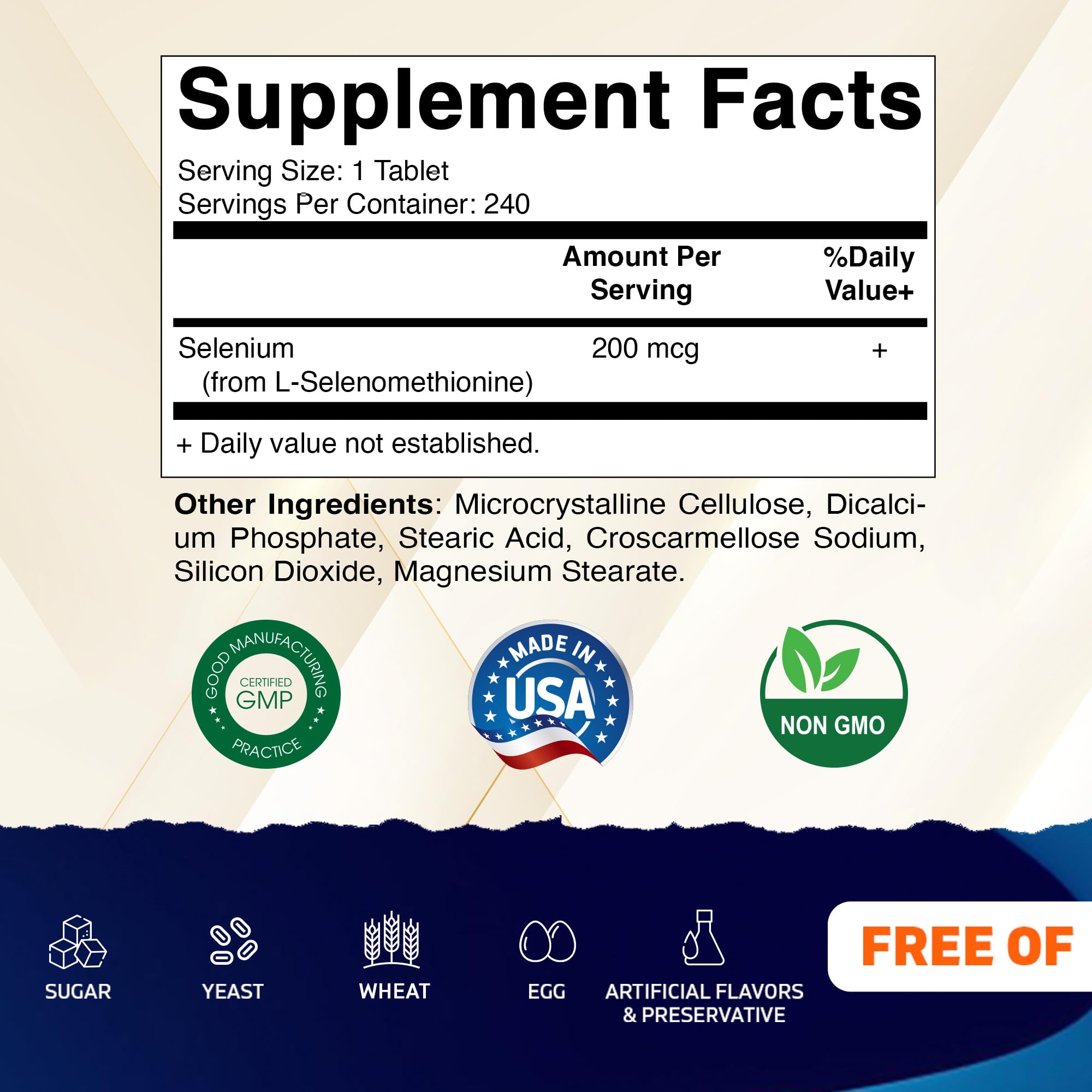 Vitamatic Yeast Free Selenium 200 mcg - 240 Tablets, Made in USA — Amazon image 2
