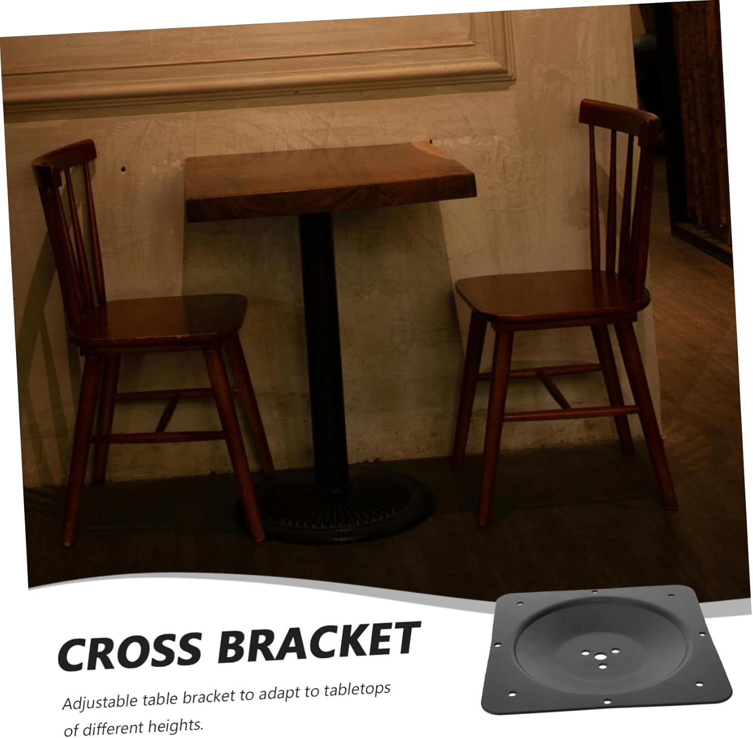 Alipis Table Leg Connector Plate – Heavy Duty Cast Iron Multiple Holes for Easy Installation Edge Design for DIY Furniture Repair and Table Assembly