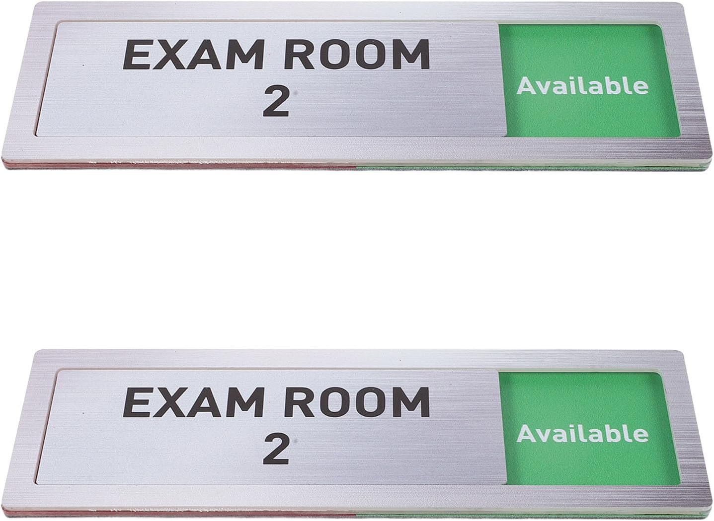 2pcs Acrylic Sliding Room Status Sign for Clinic and Hospital Doors, Adjustable Markers with Self-adhesive Installation, Fits Multiple Departments for Centralized Status Tracking