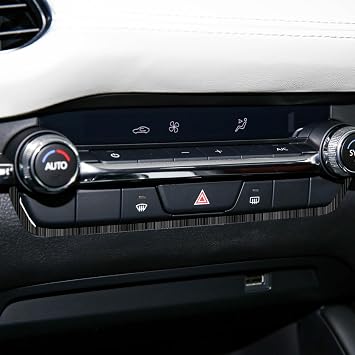 Black Wood Grain Sticker-Car Dashboard Central AC Climate Control Side Strip Trim Sticker Compatible with Mazda3 Mazda 3BP Select/Preferred/Premium 2019 2020 2021 2022 2023 2024 2025 2026