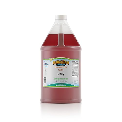 Hawaiian Shaved Ice Syrup, Cherry, Gallon